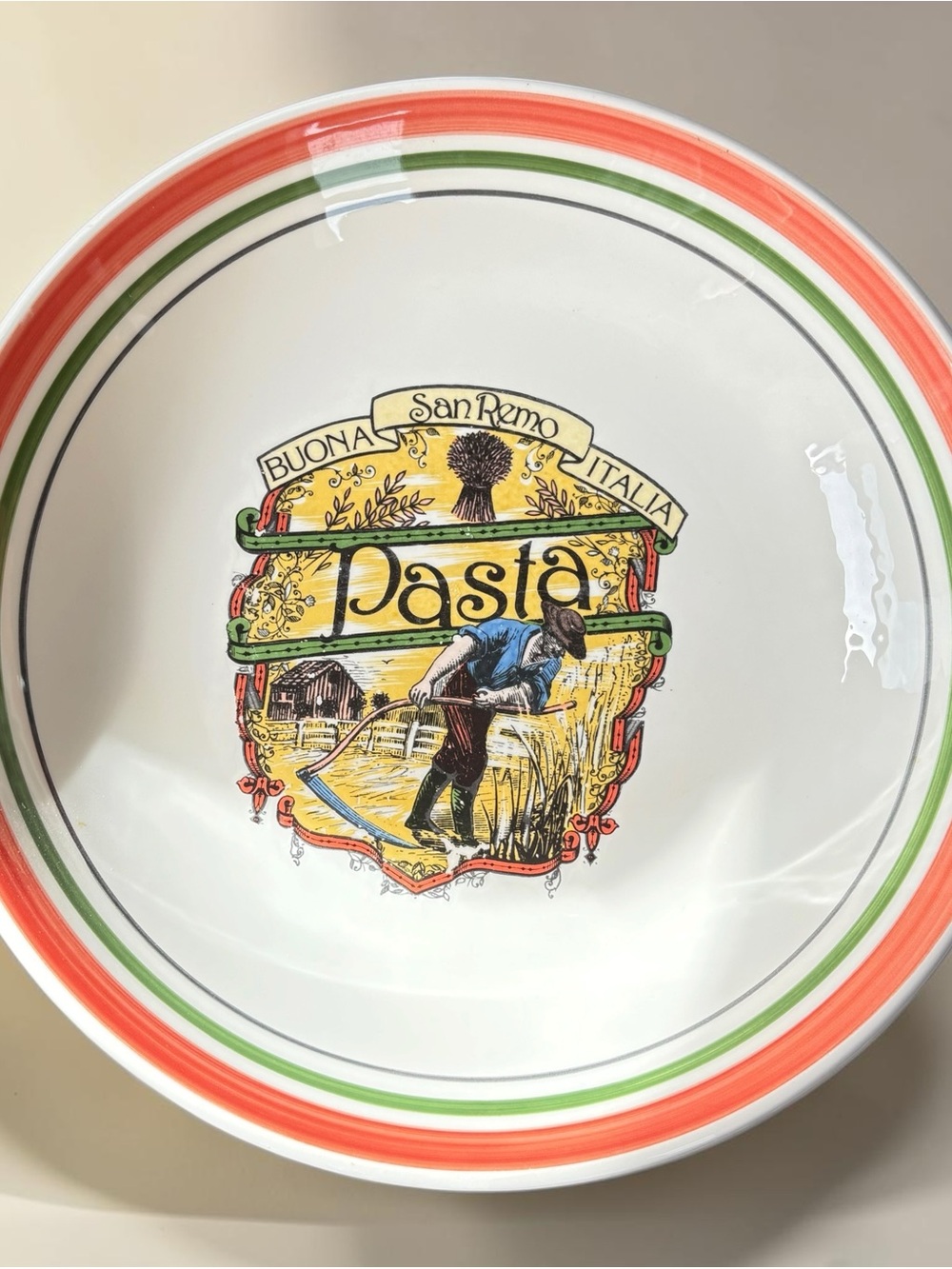"Vintage 11½"" Himark Buona San Remo Italia Large Pasta Serving Bowl Italy